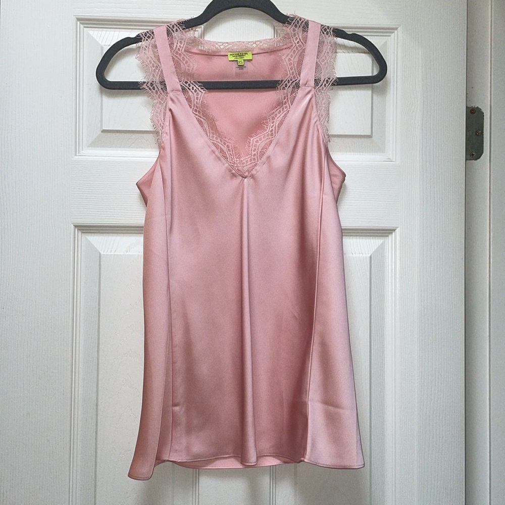 Stella & Dot satin pink top XS